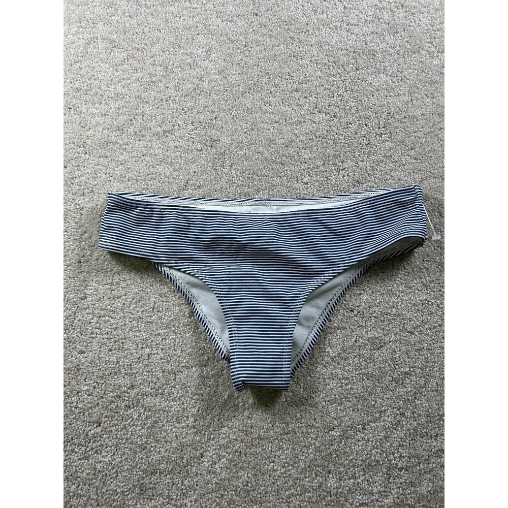 Xhilaration‎ Women's Swimwear Bikini Bottom M Navy White Striped Nylon